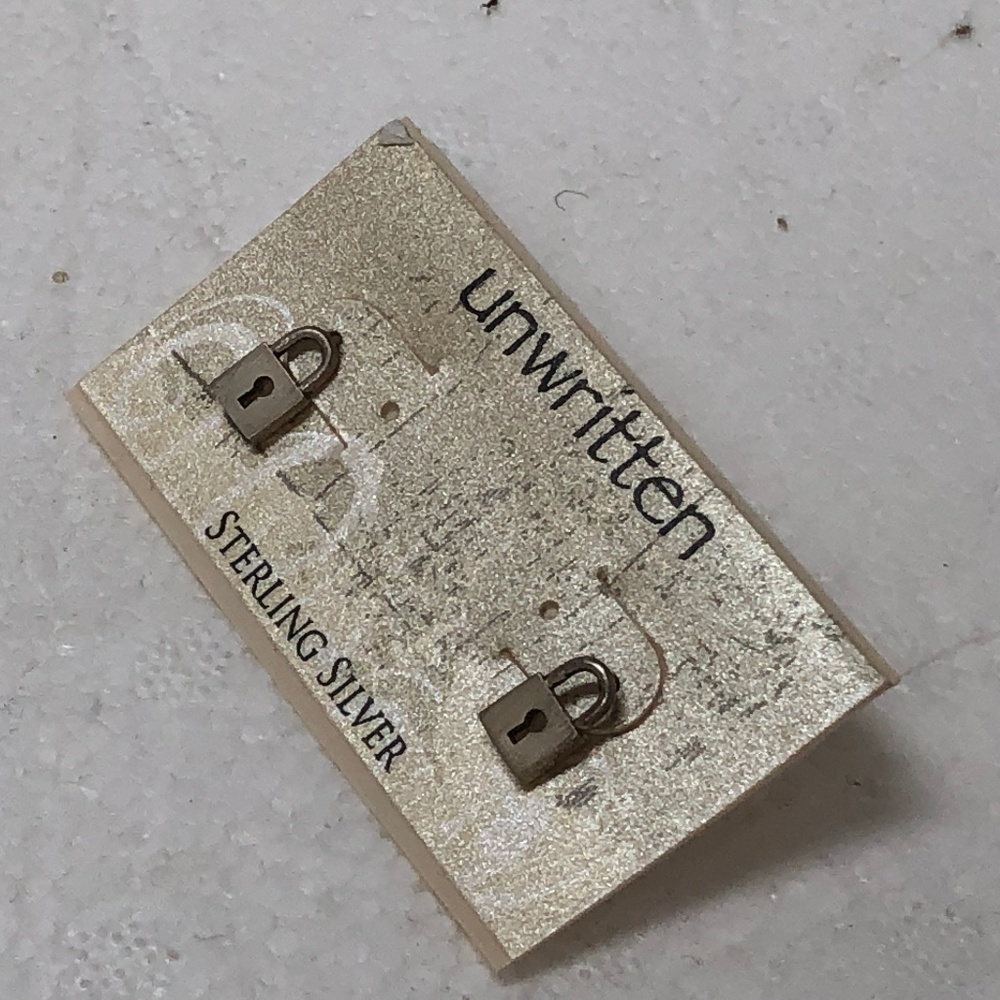 Unwritten Sterling Silver Padlock Stud Earrings